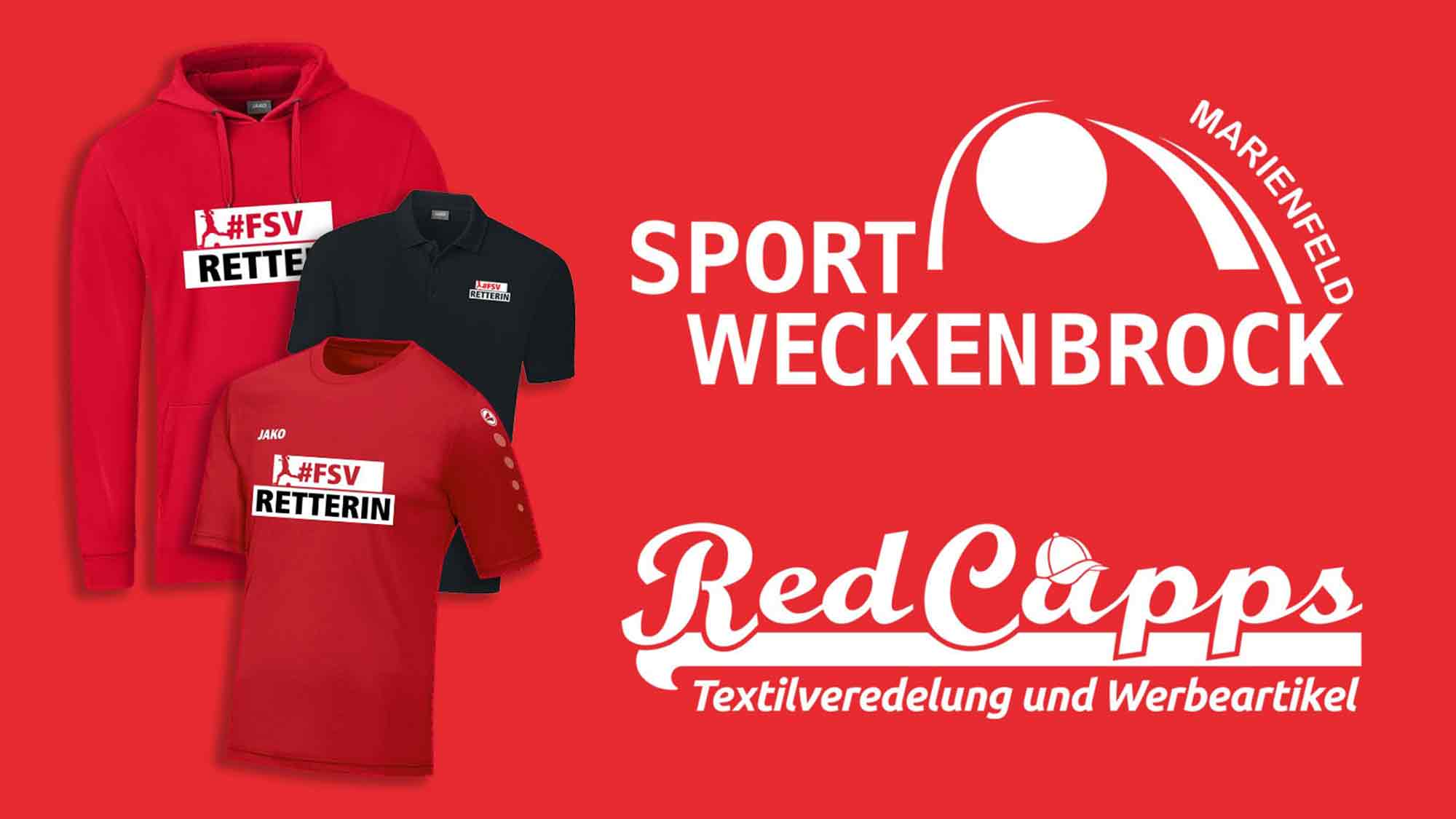 Sport Weckenbrock und »RedCapps« starten »FSV Retter« Shop zur Unterstützung des FSV Gütersloh Sport Weckenbrock und »RedCapps« starten »FSV Retter« Shop zur Unterstützung des FSV Gütersloh