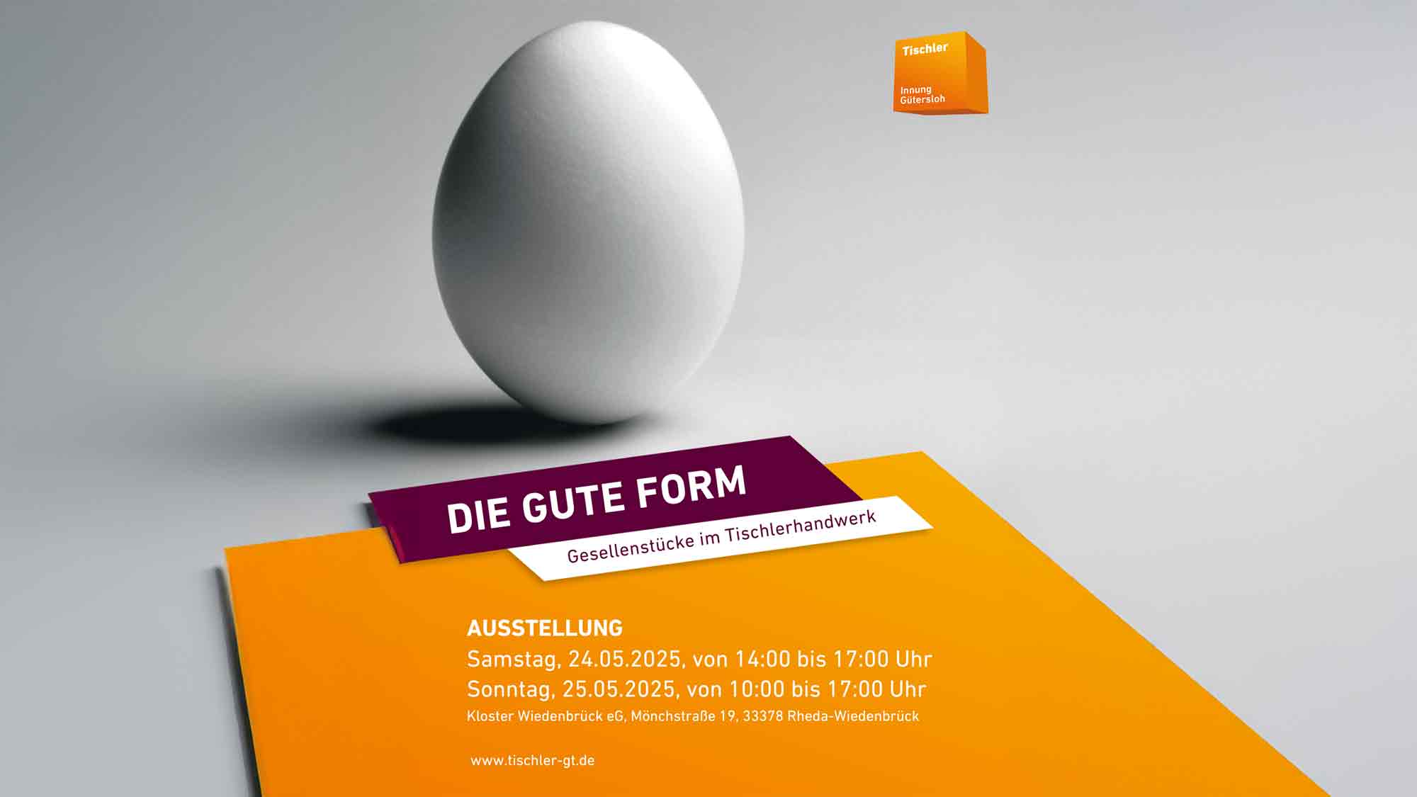 Tischler Innung Gütersloh lädt zur Gesellenstückausstellung ein, Kloster Wiedenbrück, 24. und 25. Mai 2025 Tischler Innung Gütersloh lädt zur Gesellenstückausstellung ein, Kloster Wiedenbrück, 24. und 25. Mai 2025