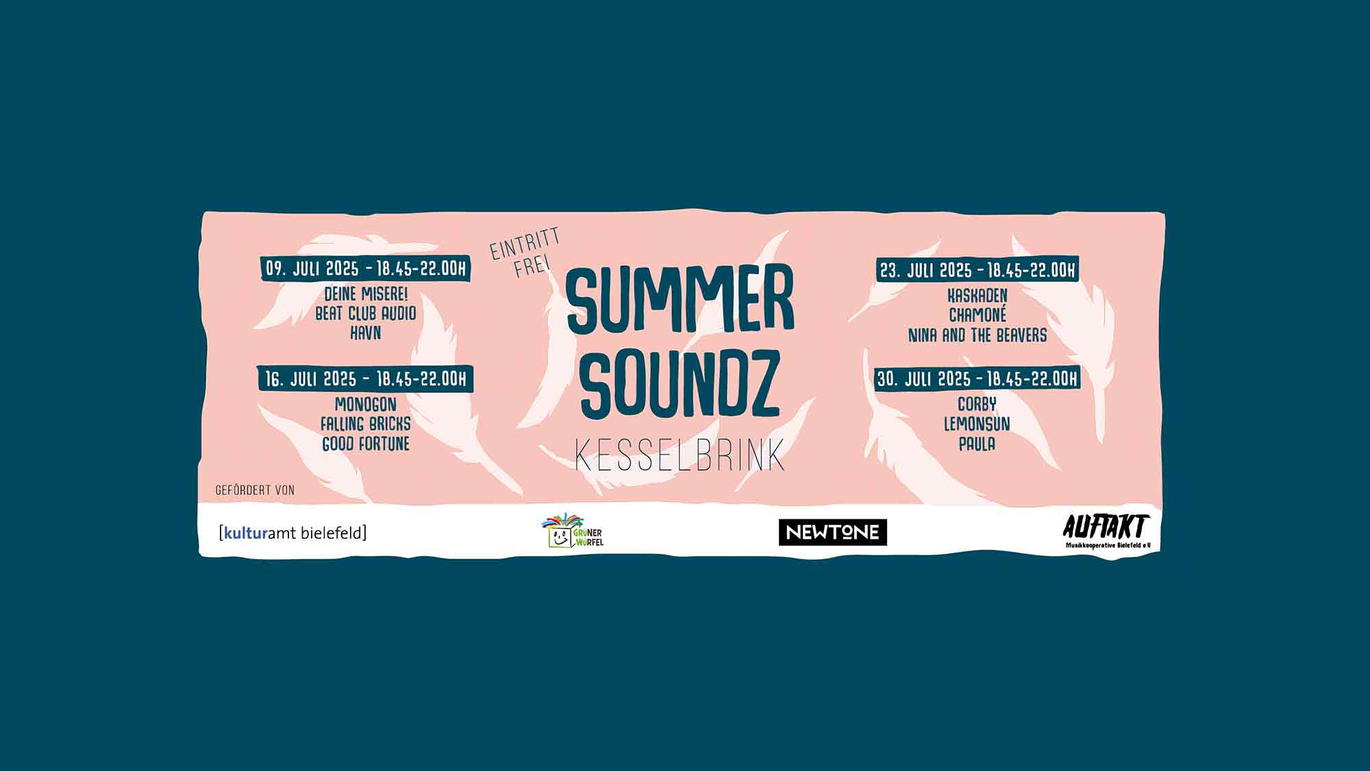 »Summer Soundz 2025«, Kultur auf dem Kesselbrink Bielefeld, immer mittwochs vom 9. bis zum 30. Juli 2025 »Summer Soundz 2025«, Kultur auf dem Kesselbrink Bielefeld, immer mittwochs vom 9. bis zum 30. Juli 2025