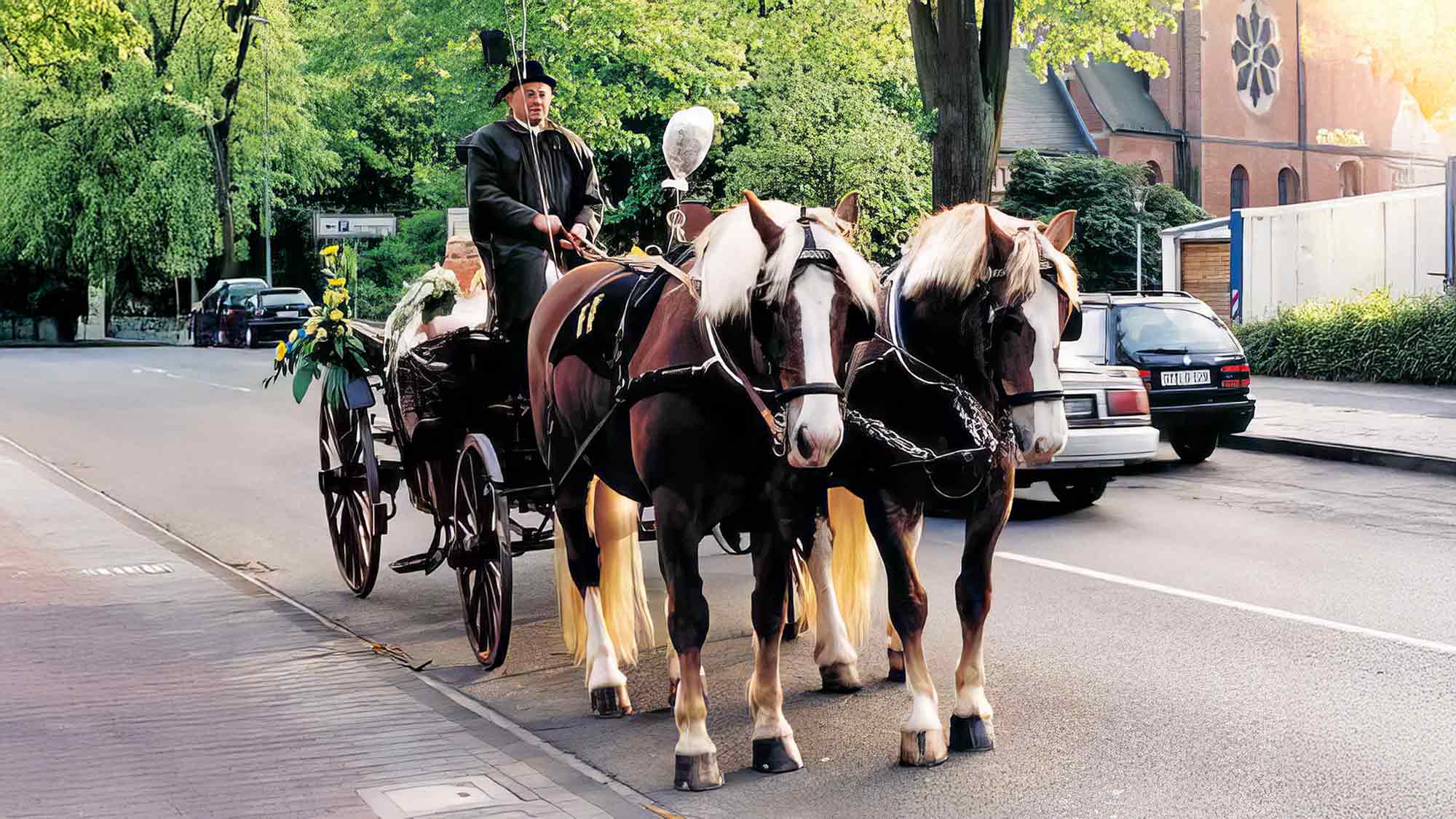 Kutsche vorm Gütersloher Brauhaus, Unter den Ulmen, 2005