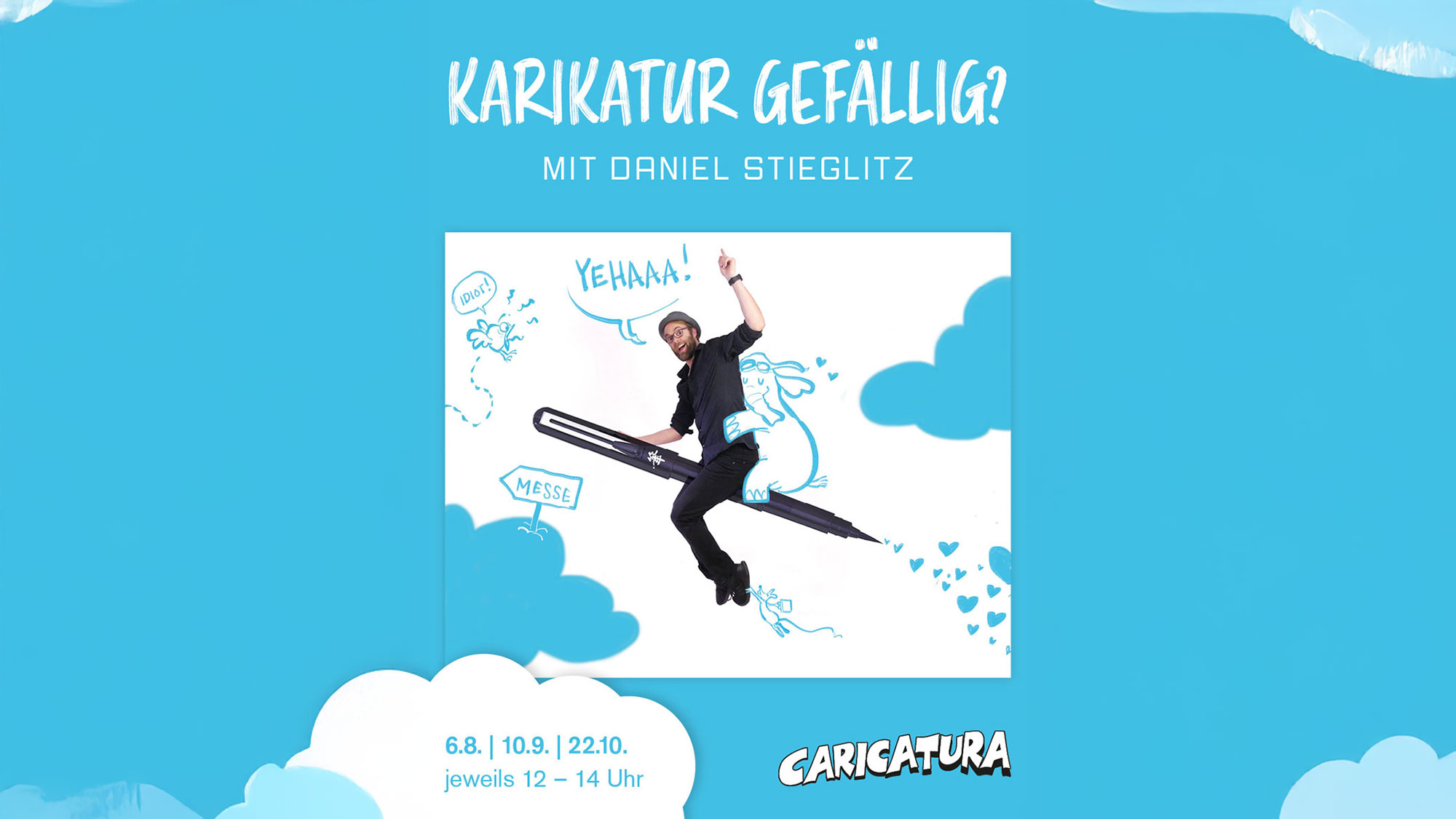 Karikatur gefällig? Daniel Stieglitz zeichnet Besucher, Caricatura Galerie Kassel, 10. September und 22. Oktober 2025