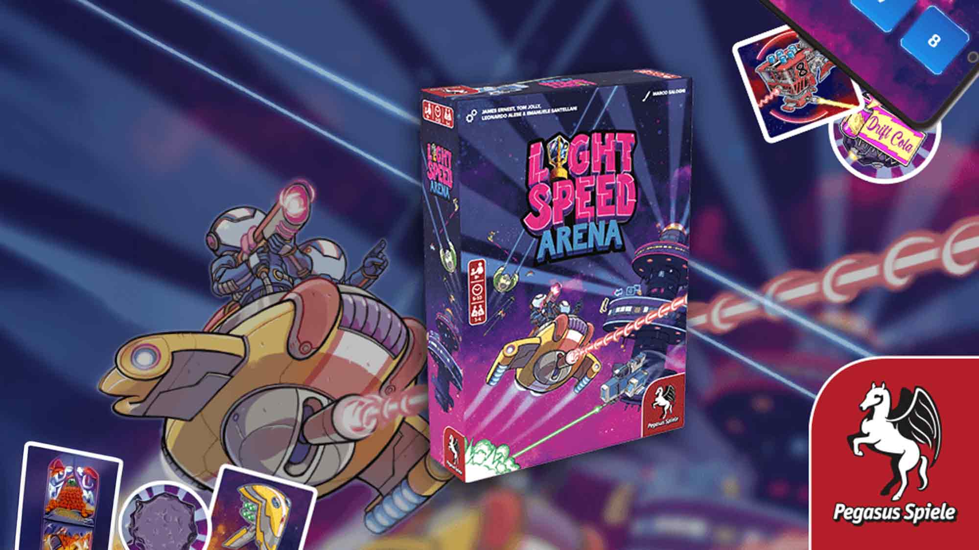 Laserattacken in Lichtgeschwindigkeit – App unterstütztes Familienspiel &raquo;Light Speed Arena&laquo; bei Pegasus Spiele erschienen