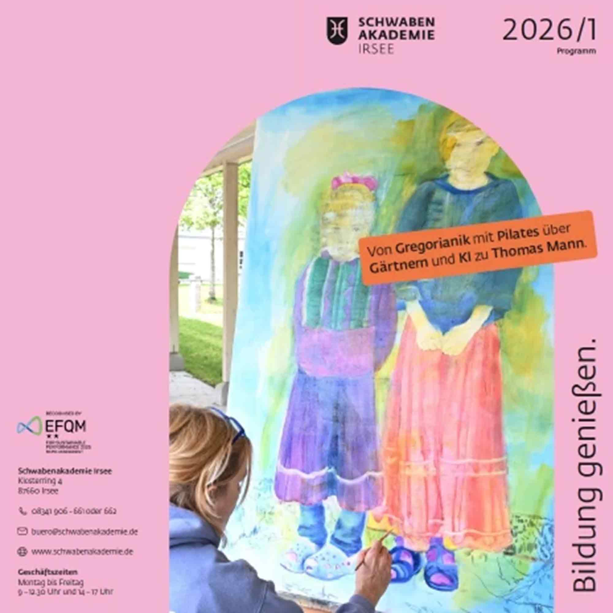 Ein Programm für die guten Neujahrsvorsätze – Bewegung, Einkehr und vieles mehr – das neue Halbjahresprogramm der Schwabenakademie Irsee ist da Ein Programm für die guten Neujahrsvorsätze – Bewegung, Einkehr und vieles mehr – das neue Halbjahresprogramm der Schwabenakademie Irsee ist da