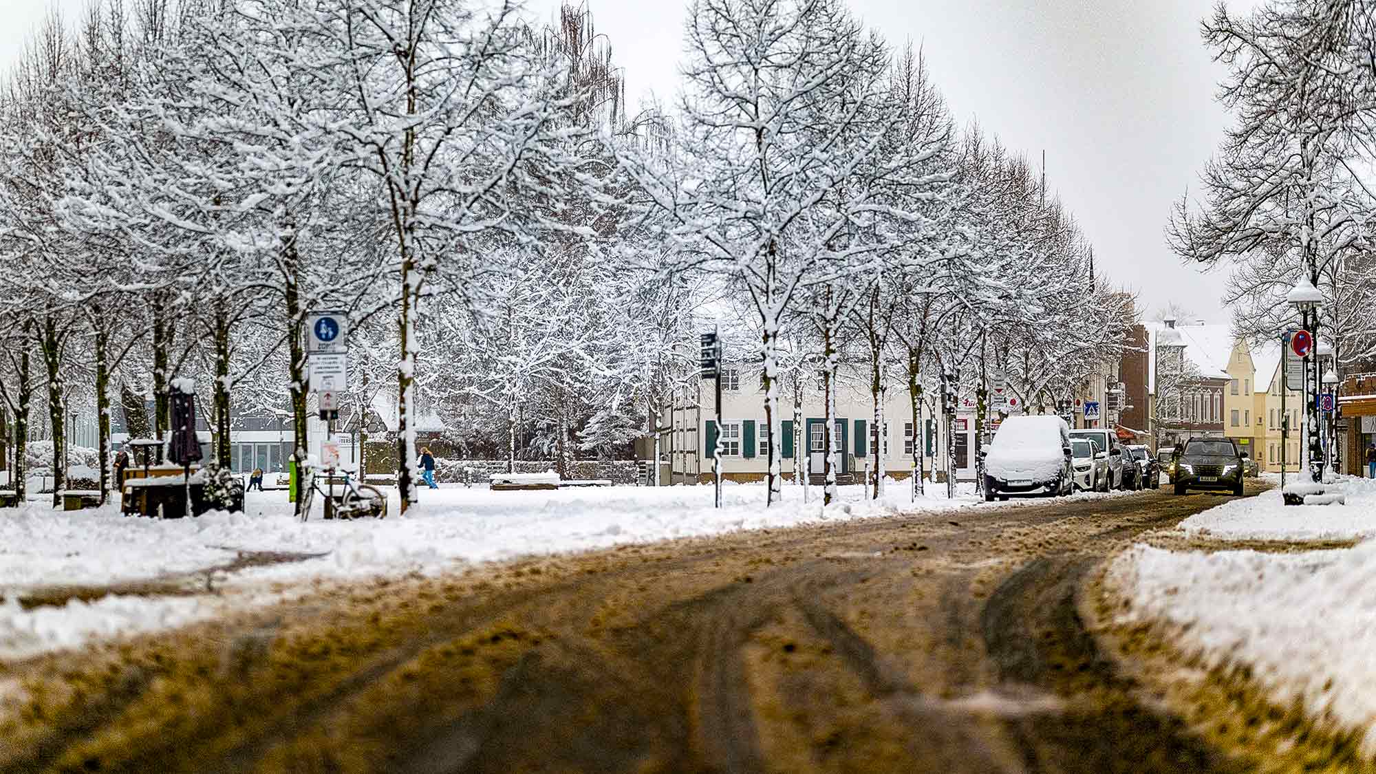 NOW Commons: Königstraße, Dreiecksplatz Gütersloh im Winter NOW Commons: Königstraße, Dreiecksplatz Gütersloh im Winter