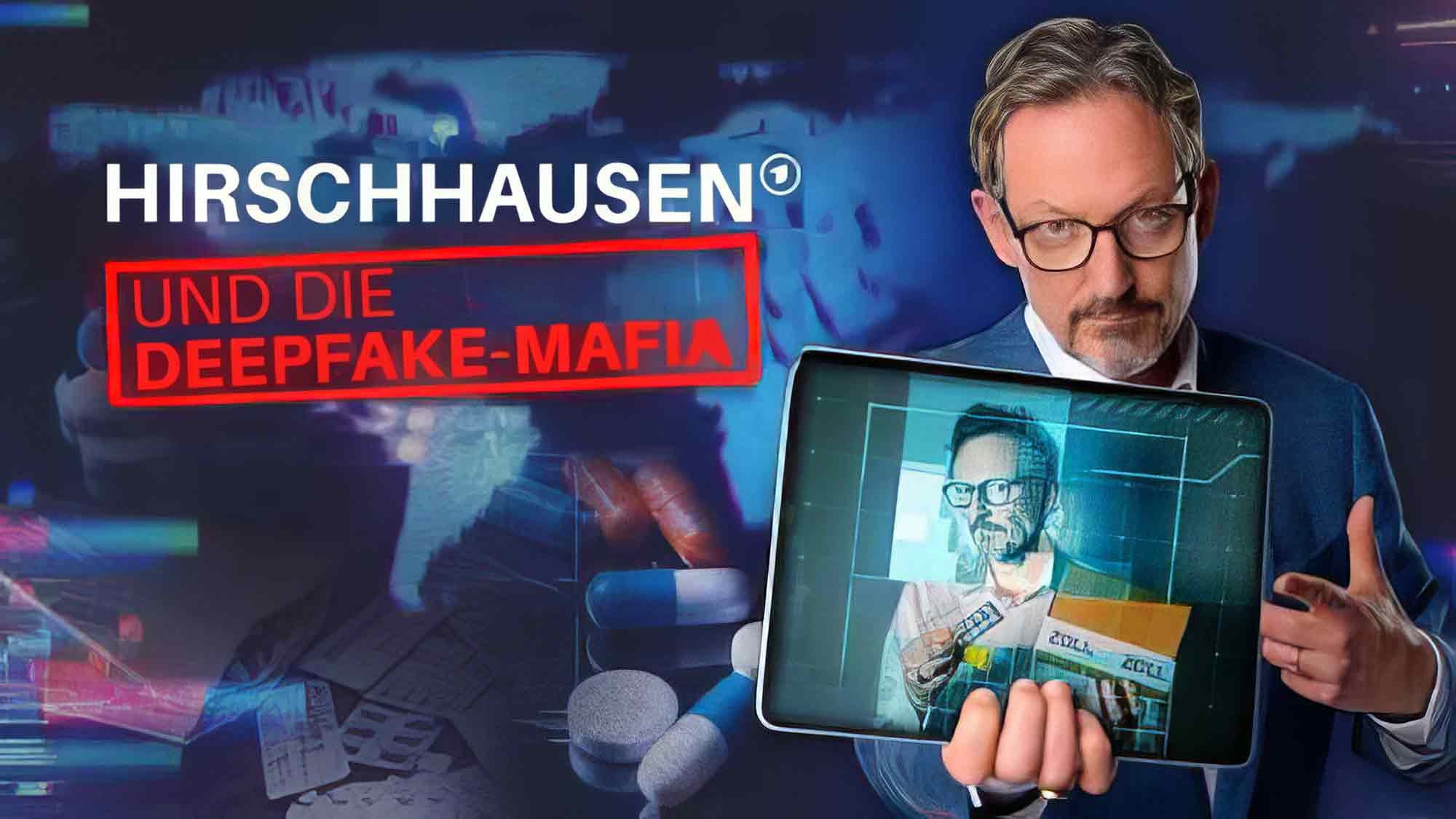 »Hirschhausen und die Deepfake Mafia«, Montag, 4. Mai 2026, 20.15 Uhr, im Ersten und ab dem 1. Mai 2026 in der ARD Mediathek »Hirschhausen und die Deepfake Mafia«, Montag, 4. Mai 2026, 20.15 Uhr, im Ersten und ab dem 1. Mai 2026 in der ARD Mediathek