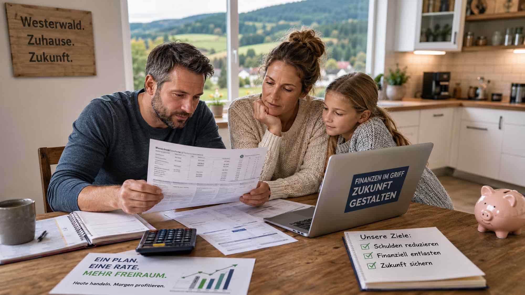 Zinswende meistern: Wie Familien im Westerwald durch Kreditbündelung Hunderte Euro monatlich sparen