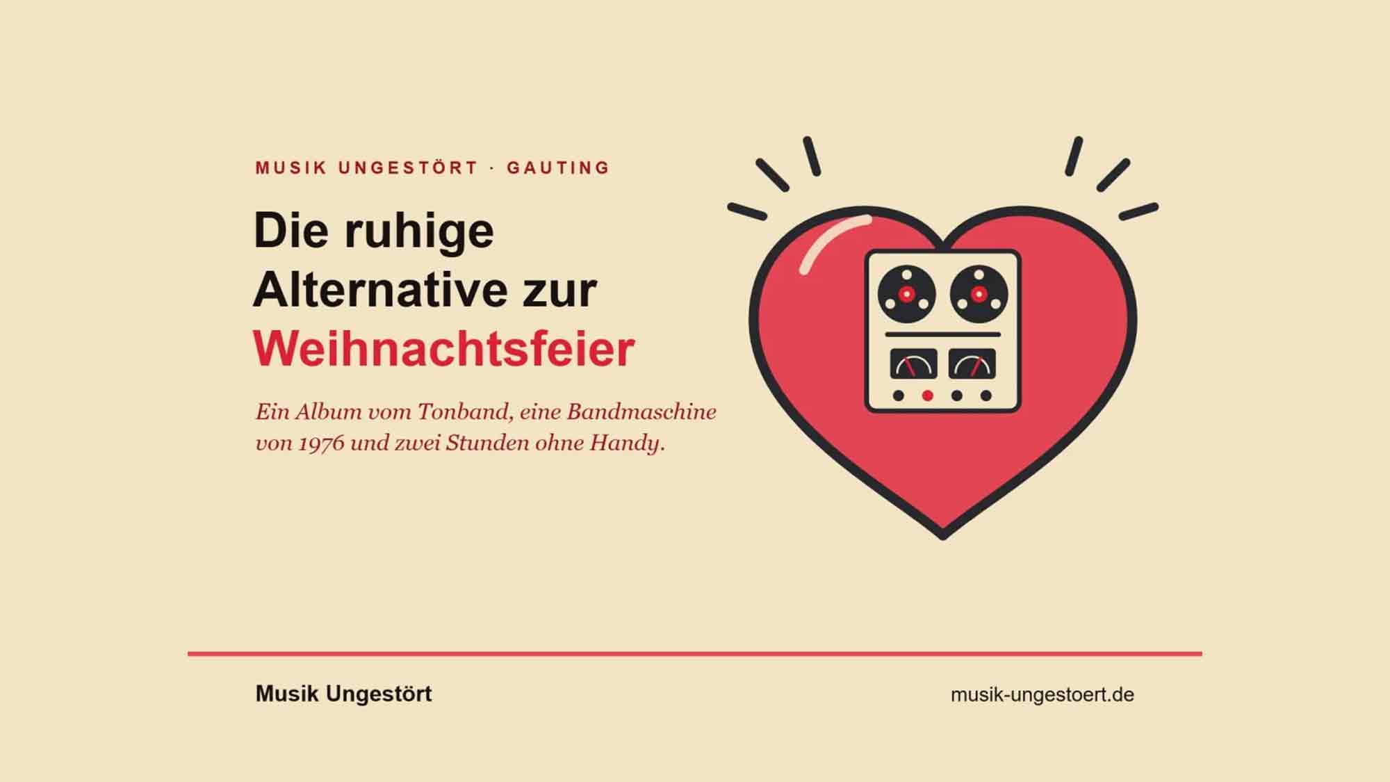 Die ruhige Alternative zur Weihnachtsfeier: Hörabend mit Bandmaschine von 1976 und ohne Handy Die ruhige Alternative zur Weihnachtsfeier: Hörabend mit Bandmaschine von 1976 und ohne Handy