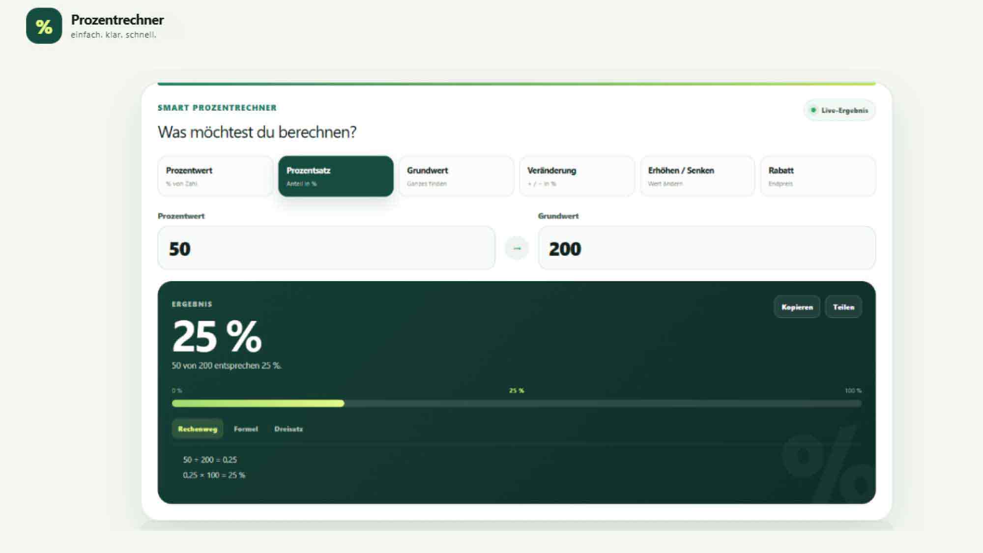 Prozente im Alltag richtig berechnen: kostenloser Online Rechner ohne Anmeldung