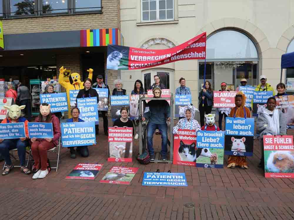 Gütersloh, Tierschutzaktion für gewaltfreie Forschung, Achtung für Tiere Gütersloh, Tierschutzaktion für gewaltfreie Forschung, Achtung für Tiere