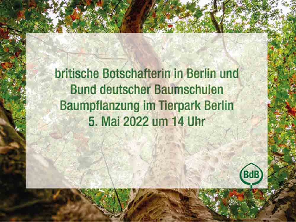 The Queen’s Green Canopy, gemeinsame Baumpflanzung der britischen Botschafterin in Deutschland und des Bund deutscher Baumschulen im Tierpark Berlin The Queen’s Green Canopy, gemeinsame Baumpflanzung der britischen Botschafterin in Deutschland und des Bund deutscher Baumschulen im Tierpark Berlin