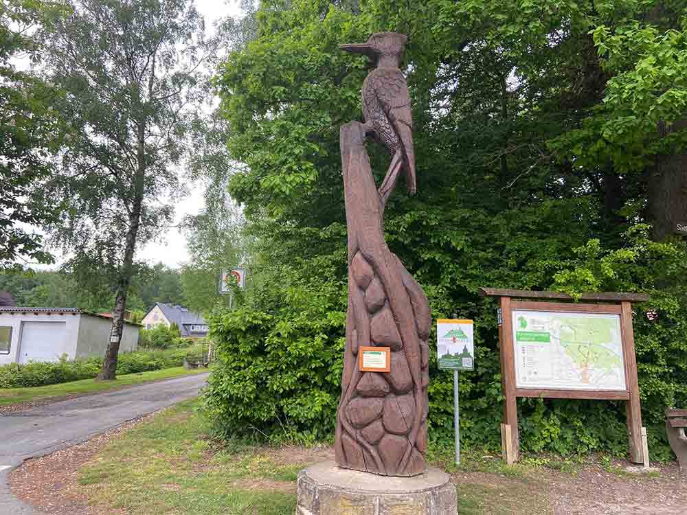 Aufstellung der Tier Skulpturen aus der Arbeitstherapie »Holz« der LWL Einrichtungen Marsberg auf dem Walderlebnispfad Meerhof Aufstellung der Tier Skulpturen aus der Arbeitstherapie »Holz« der LWL Einrichtungen Marsberg auf dem Walderlebnispfad Meerhof