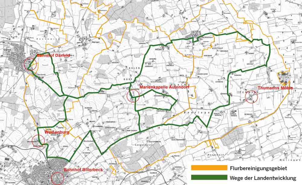 Bezirksregierung Münster, Wege der Landentwicklung, Radfahren und Wandern auf den Spuren von Flurbereinigung, Dorfentwicklung und LEADER Bezirksregierung Münster, Wege der Landentwicklung, Radfahren und Wandern auf den Spuren von Flurbereinigung, Dorfentwicklung und LEADER