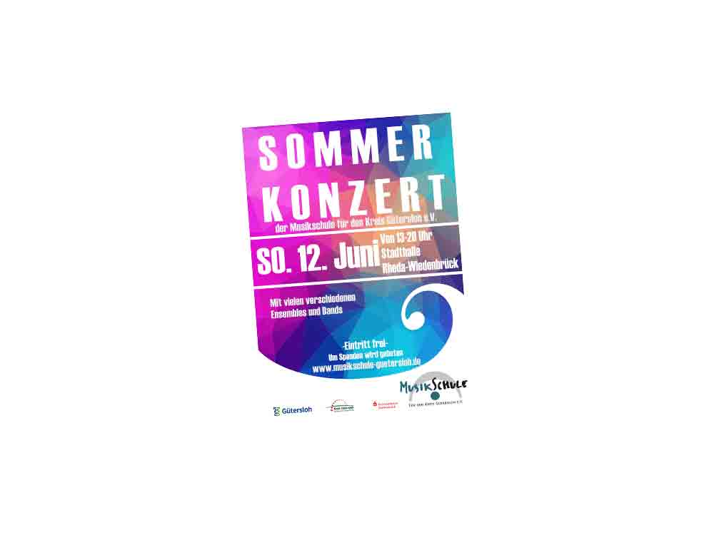 Rheda Wiedenbrück, Sommerkonzert mit Ensembles und Bands der Musikschule für den Kreis Gütersloh am 12. Juni 2022, 13 Uhr Rheda Wiedenbrück, Sommerkonzert mit Ensembles und Bands der Musikschule für den Kreis Gütersloh am 12. Juni 2022, 13 Uhr