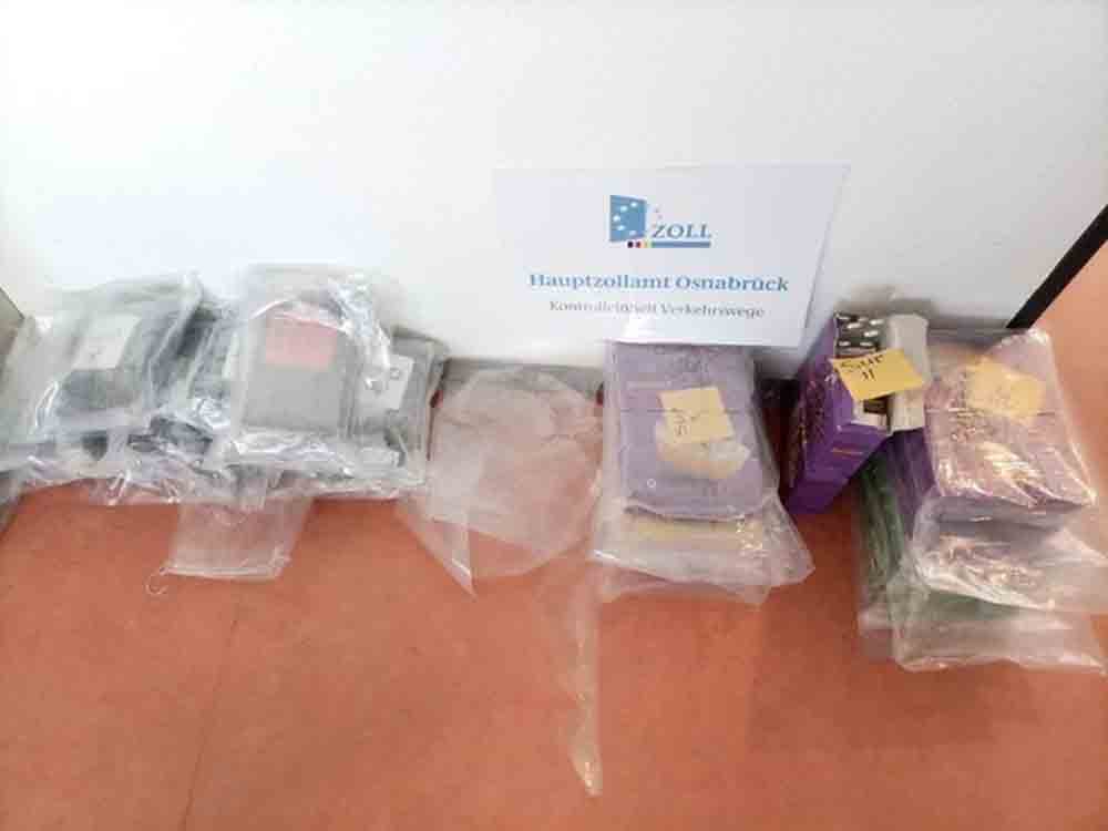 Hauptzollamt Osnabrück, Drogenschmuggler verhaftet; Osnabrücker Zoll stellt Rauschgift im Wert von rund 770.000 Euro sicher Hauptzollamt Osnabrück, Drogenschmuggler verhaftet; Osnabrücker Zoll stellt Rauschgift im Wert von rund 770.000 Euro sicher