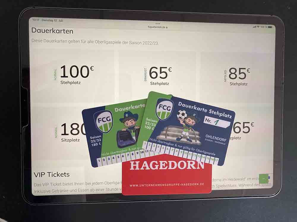 Gütersloh, Fußball, Online Vorverkauf für Dauerkarten gestartet: Eintrittspreise bleiben beim FCG stabil Gütersloh, Fußball, Online Vorverkauf für Dauerkarten gestartet: Eintrittspreise bleiben beim FCG stabil