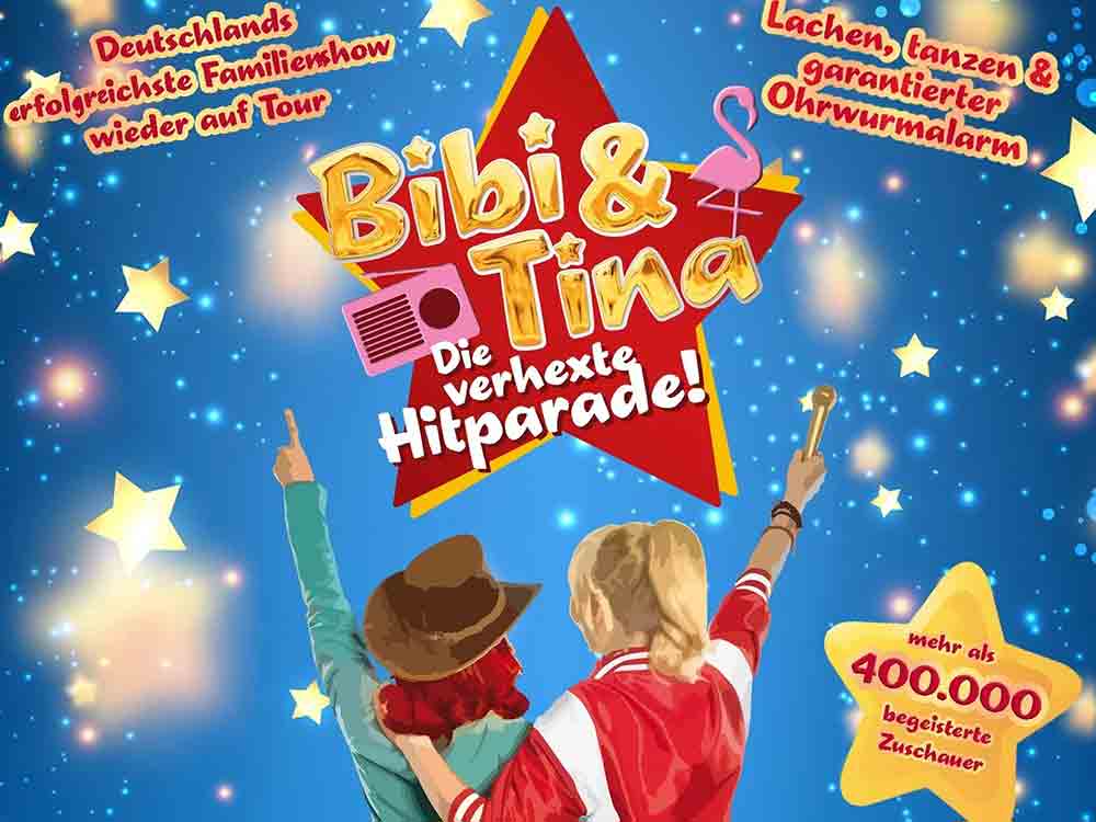 Deutschlands erfolgreichste Kindershow und Familienshow Bibi & Tina Die verhexte Hitparade kehrt 2023 auf Deutschlands Bühnen zurück Deutschlands erfolgreichste Kindershow und Familienshow Bibi & Tina Die verhexte Hitparade kehrt 2023 auf Deutschlands Bühnen zurück
