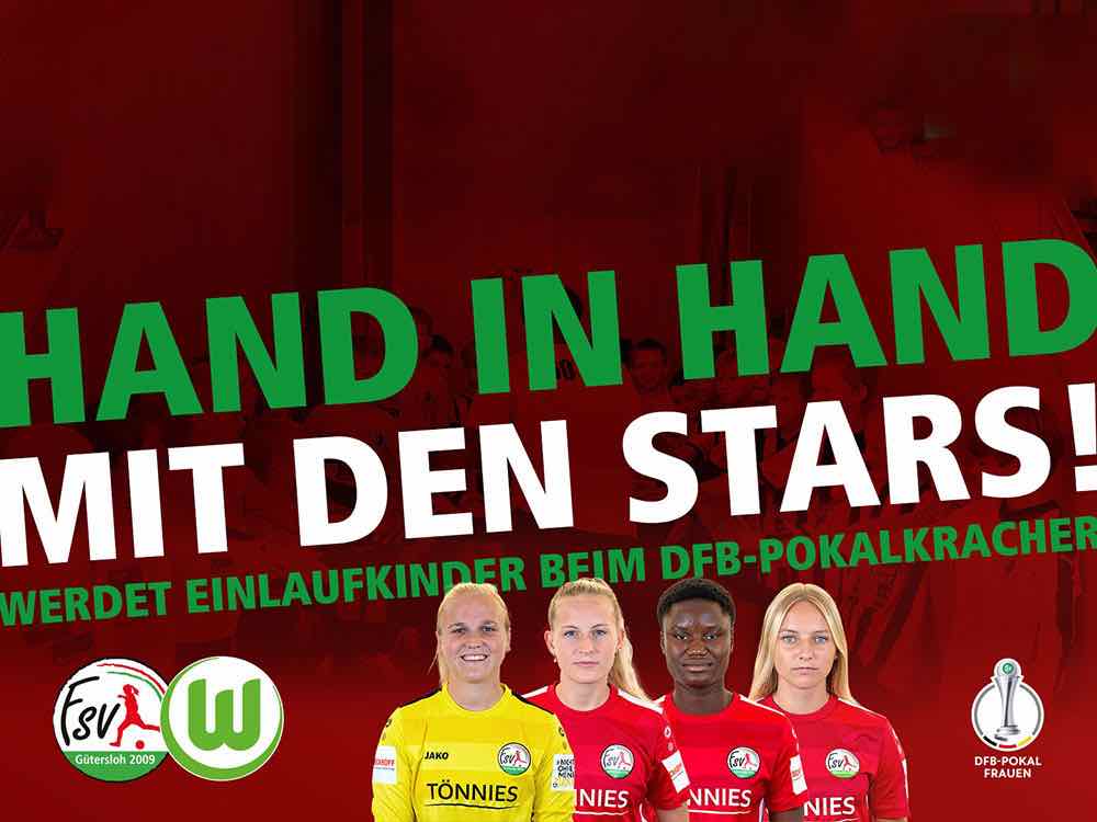 Gütersloh, Fußball, Hand in Hand mit den großen Fußballstars, FSV Gütersloh startet Wettbewerb anlässlich des DFB Pokalkrachers gegen den VFL Wolfsburg Gütersloh, Fußball, Hand in Hand mit den großen Fußballstars, FSV Gütersloh startet Wettbewerb anlässlich des DFB Pokalkrachers gegen den VFL Wolfsburg