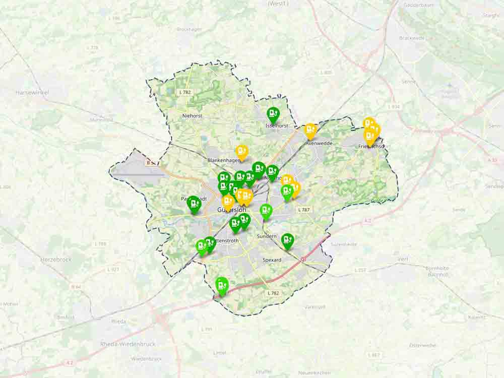 Gütersloh, wo sollen weitere Ladesäulen für Elektrofahrzeuge entstehen? Wunschort jetzt mit wenigen Klicks online angeben Gütersloh, wo sollen weitere Ladesäulen für Elektrofahrzeuge entstehen? Wunschort jetzt mit wenigen Klicks online angeben