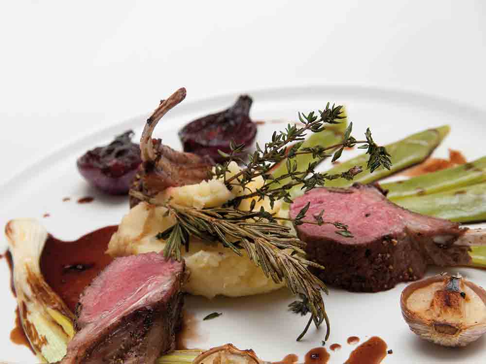 Rezepte für Gütersloh, Lammcarré mit Stangenbohnen und Selleriepüree