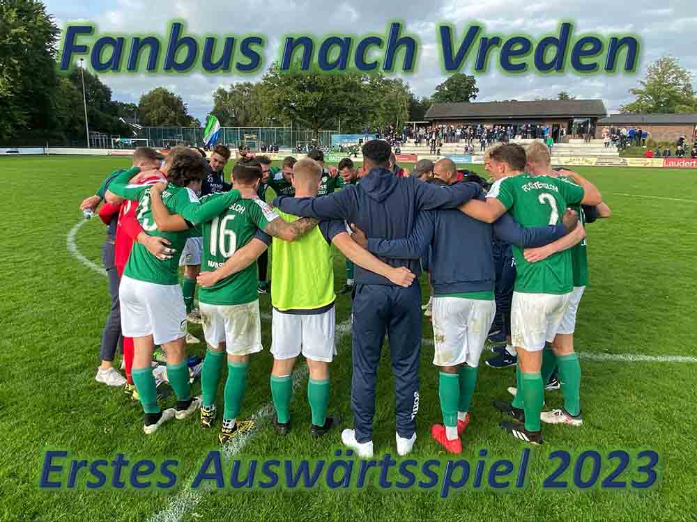 Fußball in Gütersloh, FCG Fanbus fährt zum Auswärtsspiel nach Vreden, 5. März 2023 Fußball in Gütersloh, FCG Fanbus fährt zum Auswärtsspiel nach Vreden, 5. März 2023