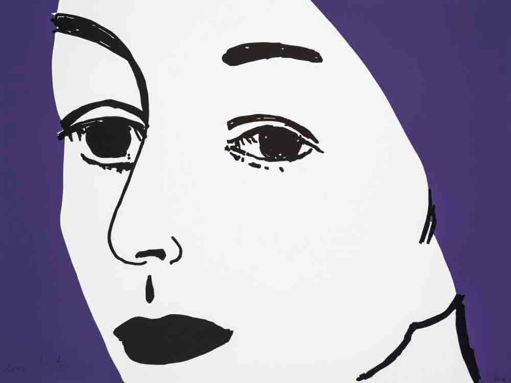 Vom US amerikanischen Künstler Alex Katz ist die neue Originalgrafik »Ada (Purple & Black)« erschienen, Frank Fluegel Galerie Vom US amerikanischen Künstler Alex Katz ist die neue Originalgrafik »Ada (Purple & Black)« erschienen, Frank Fluegel Galerie