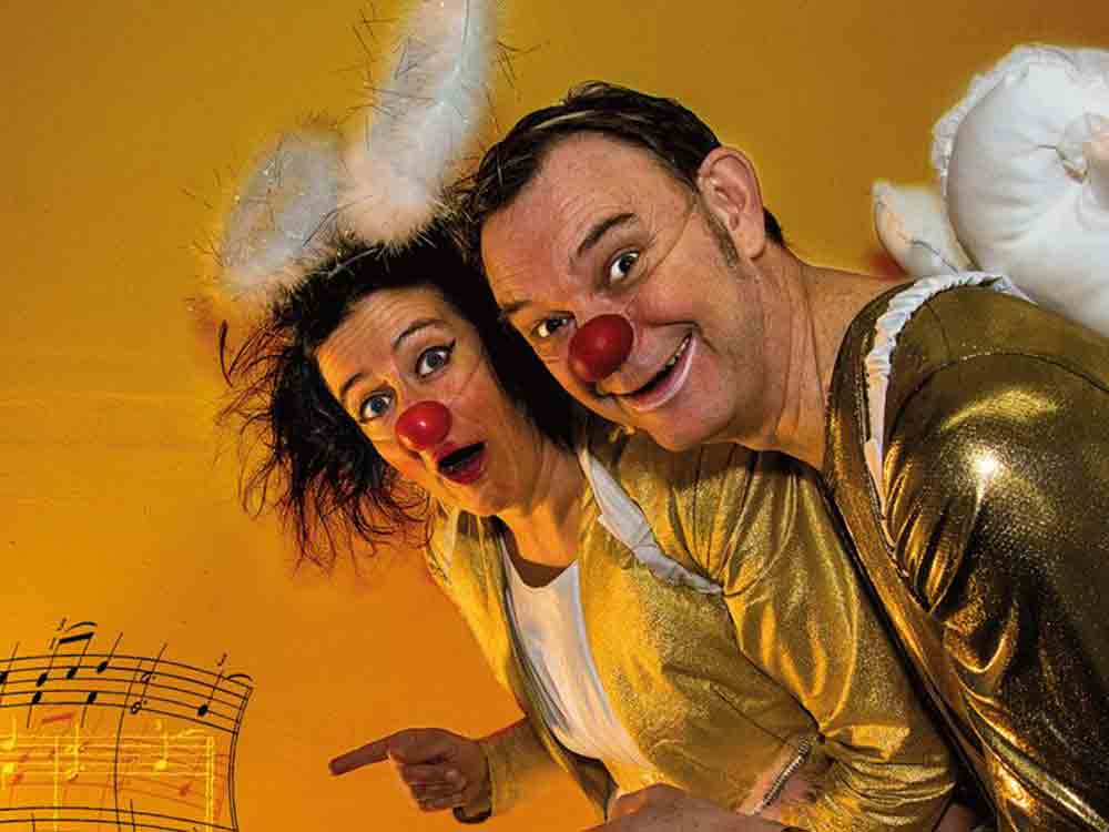 Die Engelphoniker, weihnachtliches Clownstheater mit dem Clownsduo Herbert und Mimi, Theater Gütersloh, 17. bis 19. Dezember 2023 Die Engelphoniker, weihnachtliches Clownstheater mit dem Clownsduo Herbert und Mimi, Theater Gütersloh, 17. bis 19. Dezember 2023