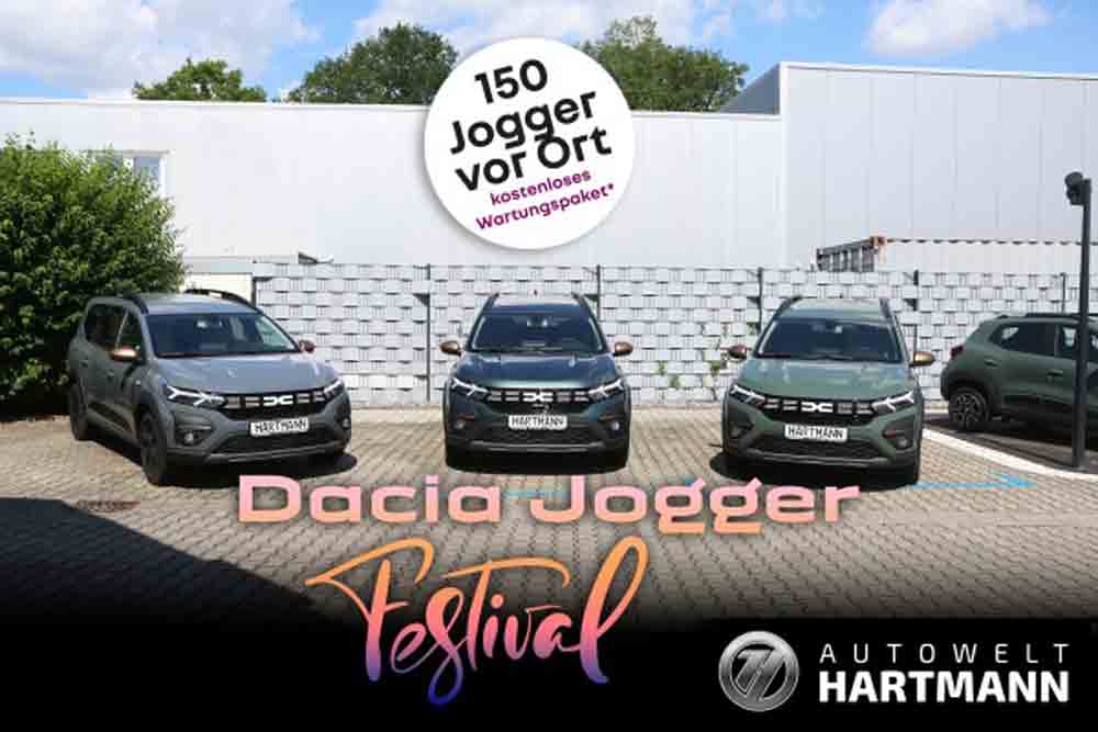 Dacia Jogger Festival: Autohaus Hartmann setzt auf günstige Mobilität, bis Ende August 2023 Dacia Jogger Festival: Autohaus Hartmann setzt auf günstige Mobilität, bis Ende August 2023