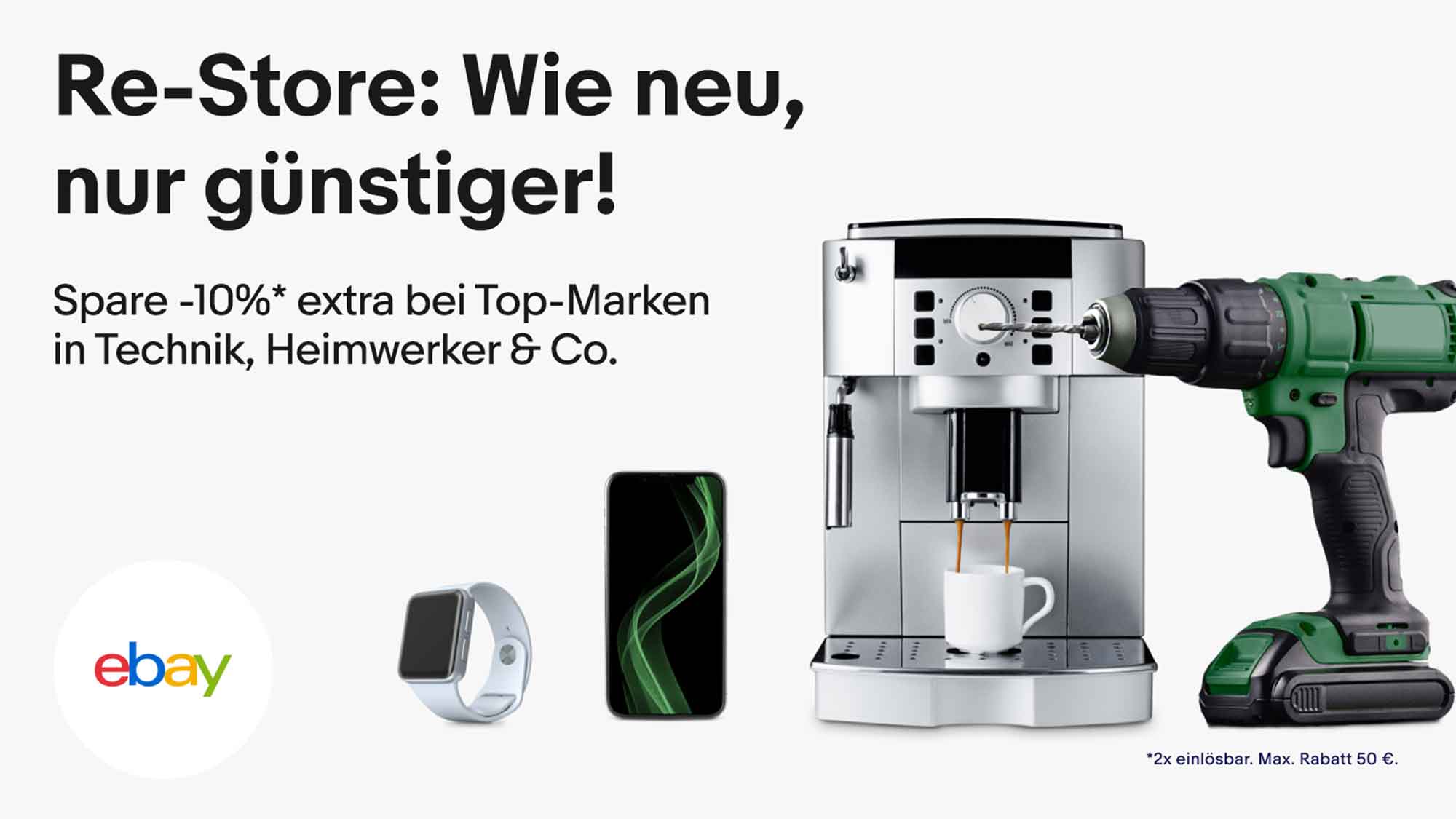 Mit guten Vorsätzen ins neue Jahr: Gebraucht statt neu kaufen und 10 Prozent im Ebay »Re Store« sparen Mit guten Vorsätzen ins neue Jahr: Gebraucht statt neu kaufen und 10 Prozent im Ebay »Re Store« sparen