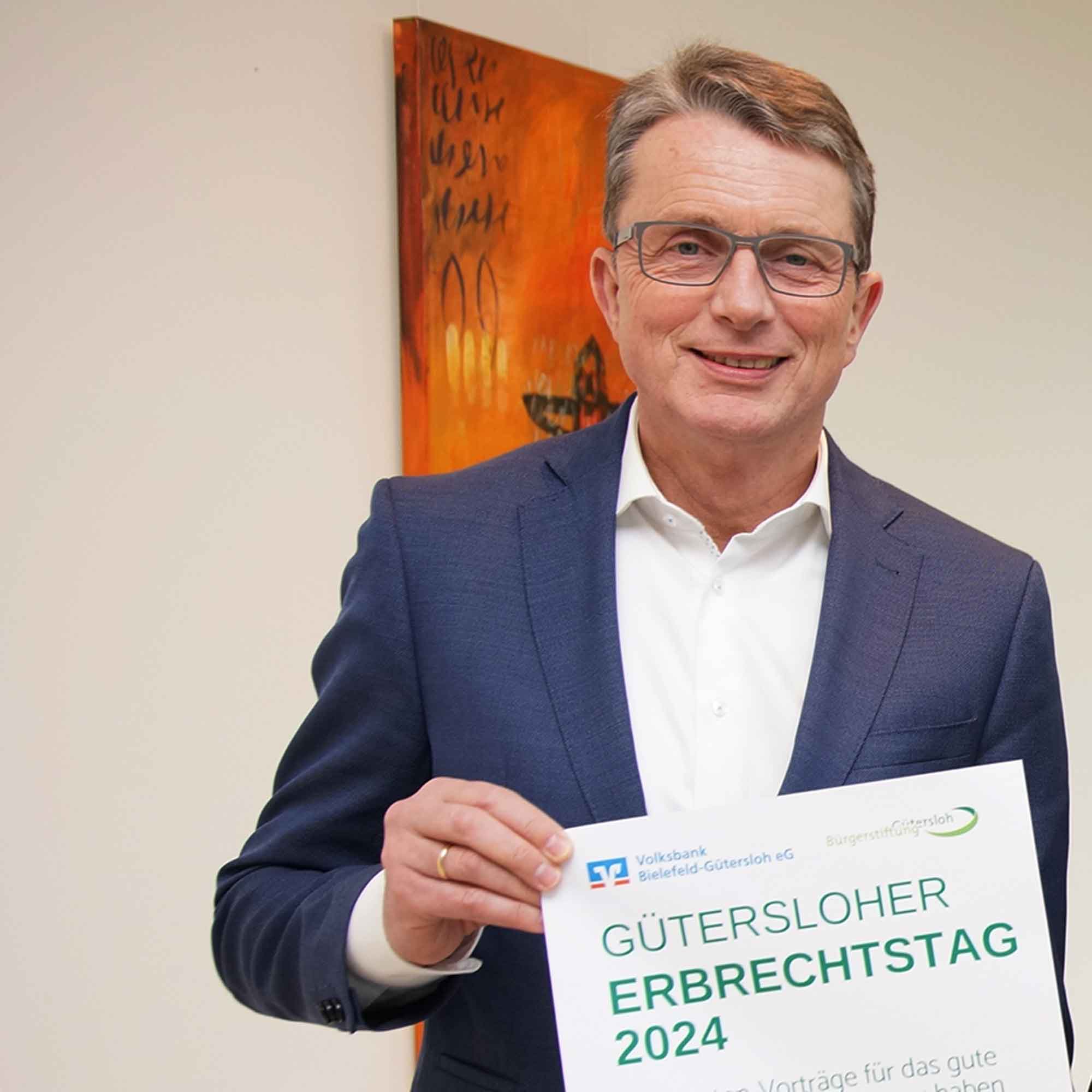 Volksbank Bielefeld Gütersloh: »Vom Erben, Vererben und Sinn stiften«, Erbrechtstag am 21. März 2024 Volksbank Bielefeld Gütersloh: »Vom Erben, Vererben und Sinn stiften«, Erbrechtstag am 21. März 2024