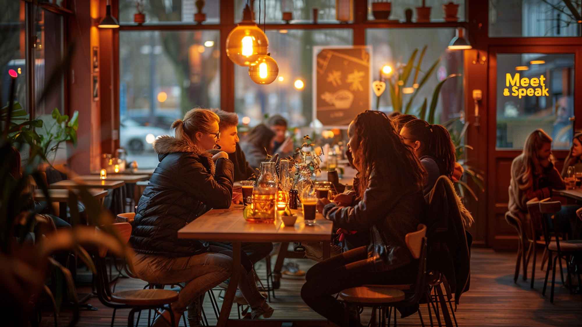&raquo;Meet & Speak&laquo; in der Weberei Gütersloh: Sprachaustausch und Kulturaustausch zum Feierabend im Bürgerkiez, 6. März 2024