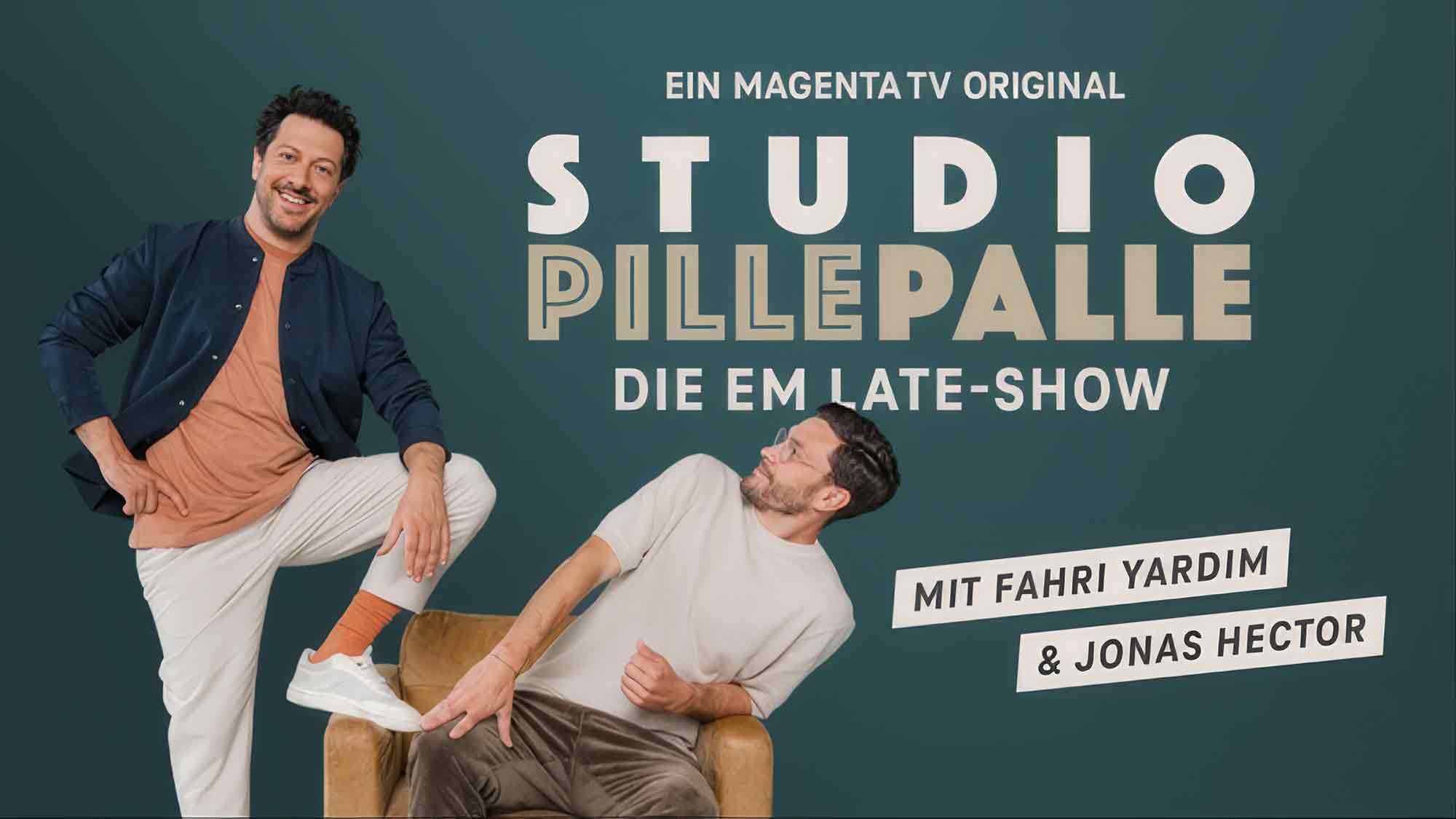 Anstoß für Euro Late Show: »Studio Pille Palle« mit Fahri Yardim und Jonas Hector startet bei Magenta TV Anstoß für Euro Late Show: »Studio Pille Palle« mit Fahri Yardim und Jonas Hector startet bei Magenta TV