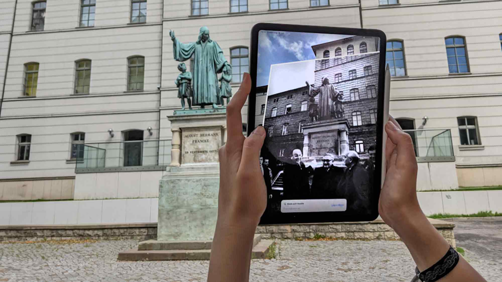 Zeitmaschine versetzt die Besucher zurück in die Franckeschen Stiftungen vor dem Wiederaufbau Zeitmaschine versetzt die Besucher zurück in die Franckeschen Stiftungen vor dem Wiederaufbau