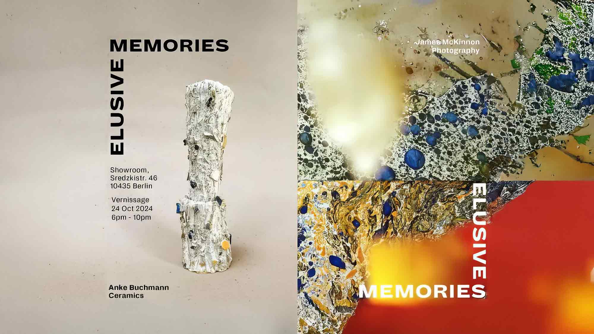 Buchmanns Atelier und Showroom Berlin: Ausstellung »Elusive Memories«, Keramiken und Fotografie, 24. Oktober bis 21. Dezember 2024 Buchmanns Atelier und Showroom Berlin: Ausstellung »Elusive Memories«, Keramiken und Fotografie, 24. Oktober bis 21. Dezember 2024